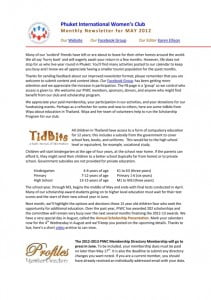 May 2012 PIWC Newsletter